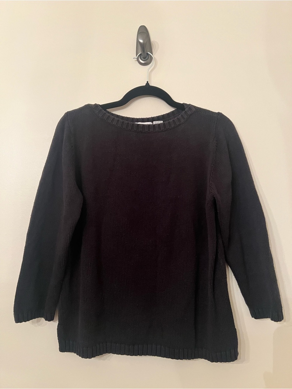 VINTAGE 100% Cotton Black Knit Sweater